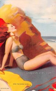 And the Wind Blew 1945 Mutoscope Artist Pin Up Girl, Non Postcard Backing Unu...