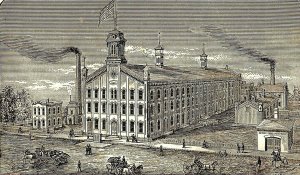 1860's-70's Brown's Corn Planter Works Kellogg Street Front Building Flag P145