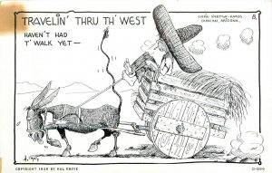 Postcard 1939 Hal Empie Outwest mule cart travel comic Gloss tone TR24-1044