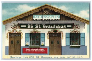 1966 86th Street Brauhaus German Restaurant View New York City New York Postcard