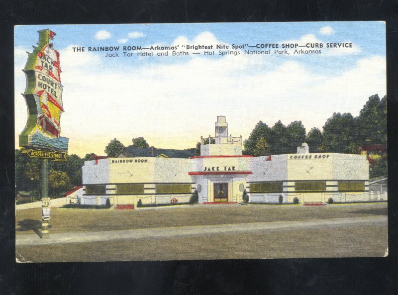 HOT SPRINGS ARKANSAS THE RAINBOW ROOM RESTAURANT LINEN ADVERTISING POSTCARD