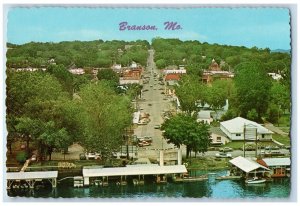 Branson Missouri Postcard Lakefront Main Street Aerial View c1960 International