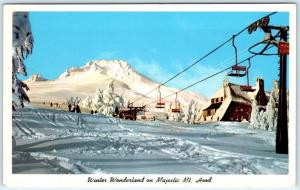 MT HOOD, Oregon  OR    Winter Wonderland  SKI LIFT  Timberline Lodge   Postcard