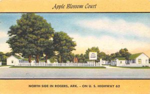 Apple Blossom Court Motel US 62 Rogers Arkansas postcard