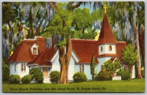 Vtg St Simons Island Georgia GA Christ Church Frederica 1940s View Postcard