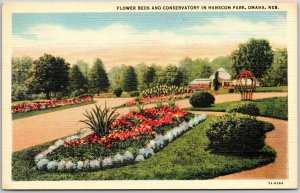 Flower Beds Inn Conservatory Hanscom Park Omaha Nebraska NB Gardens Postcard