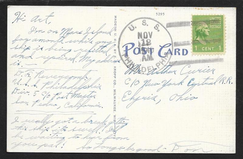 Donkey Braying: Smile & the World Smiles With You Used Naval Cancel c1940