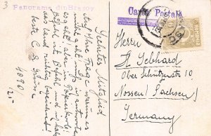 Romania 1927 Brasov General View vintage postcard