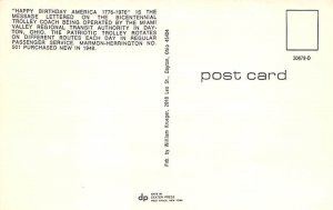 Bicentennial Trolley Coach Dayton, Ohio, USA Postcard