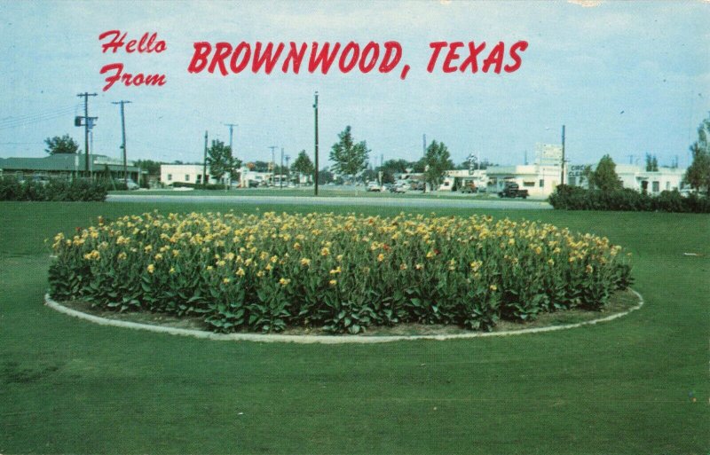 Postcard Traffic Circle Brownwood Texas