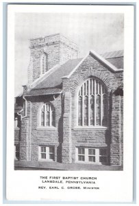 1940 First Baptist Church Earl Gross Minister Lansdale Pennsylvania PA Postcard