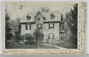 Harriet Beecher Stowe Home Hartford Conn Early udb 1907 to Corry Pa Postcard K9