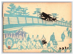 Mikumo Japanese Wood Block Hand Print Continental Postcard Z6