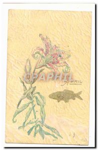 Old Postcard Fancy April 1 fish (Easter flower)