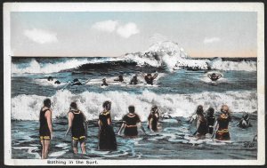 Bathing in the Ocean Surf Unused c1910s