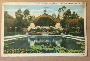 VINTAGE POSTCARD 1927 USED BOTANICAL BLDG. BALBOA PARK SAN DIEGO CAL.