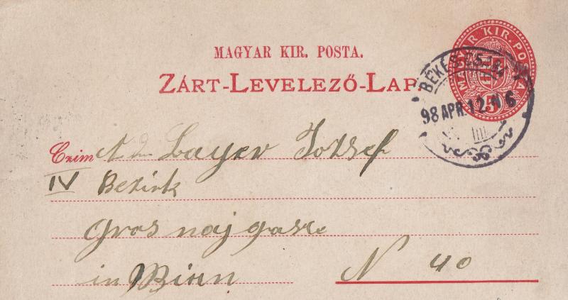 Magyar 1898 Hungary Old Postcard Folded Letter