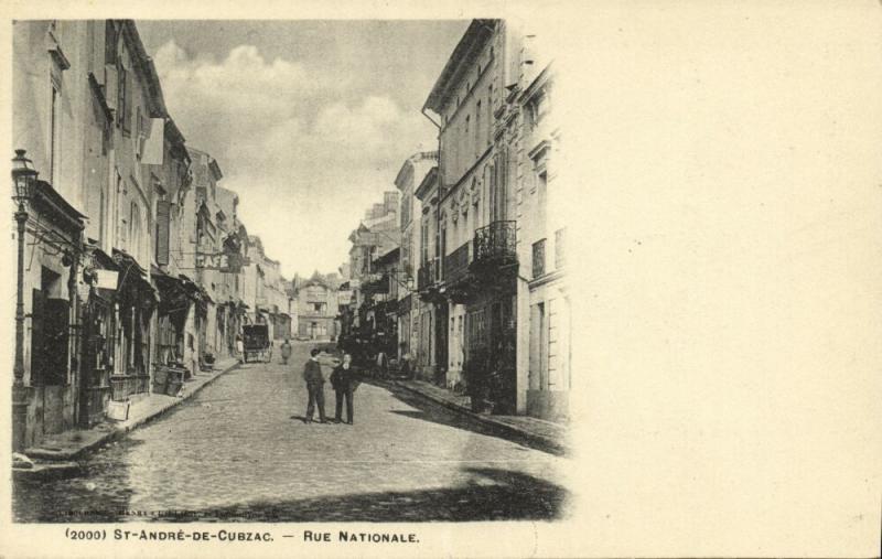 france, St.-ANDRE-DE-CUBZAC, Rue Nationale (1903) Stamp