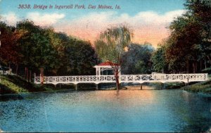 Iowa Des Moines Bridge In Ingersoll Park 1915