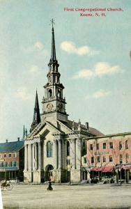 Vintage Postcard First Congregational Church Keene NH Cheshire County