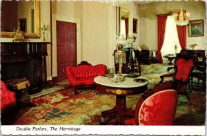 VINTAGE CONTINENTAL SIZE POSTCARD PRESIDENT JACKSON'S PARLORS AT THE HERMITAGE