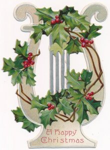Happy Christmas Greetings - Victorian Die Cut Card - Raphael Tuck