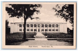 North East Pennsylvania PA Postcard High School Building Front View c1910's