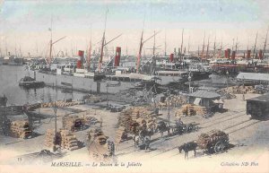 Les Bassins Joliette Quays Dock Yard Marseille France 1905c postcard