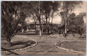 VINTAGE POSTCARD THE SANTA FE SHOP PARK AT NEEDLES CALIFORNIA POSTED 1923