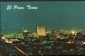 Texas EL PASO Night View from Rim Road - Chrome