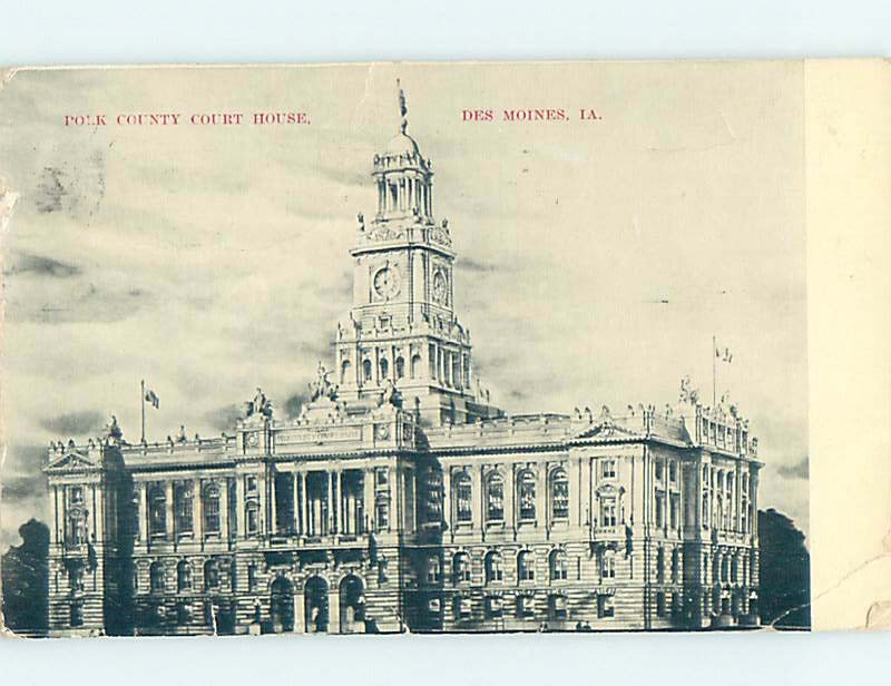 Divided-back COURTHOUSE SCENE Des Moines Iowa IA AF0184