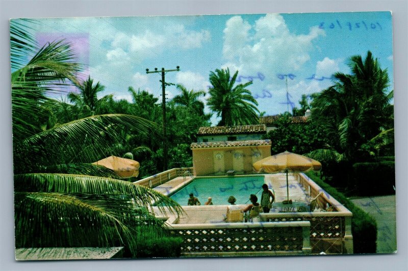 DELRAY BEACH FL GLORIA APARTMENTS SWIMMING POOL VINTAGE POSTCARD