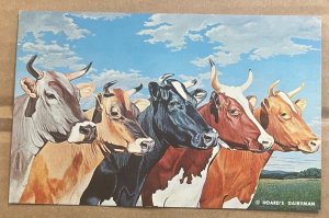 c1961 UNUSED POSTCARD - FIVE QUEENS, HOARD'S DAIRYMAN, FORT ATKINSON, WISCONSIN