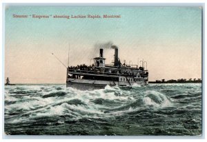 c1910 Steamer Empress Shooting Lachine Rapids Montreal Quebec Canada Postcard