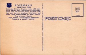 Linen Postcard Bozeman's Court and Restaurant U.S. 41-705 Nashville, Tennessee