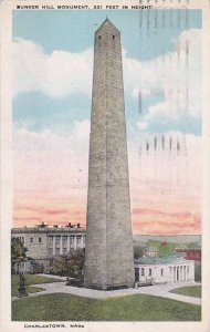 Massachusetts Charlestown Bunker Hill Monument 221 Feet In Height 1924