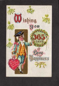 New Years Wishing you 365 Days Love & Happiness Greetings Postcard