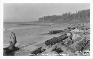 H56/ Taholah Washington RPPC Postcard c50s Point Elizabeth Shoreline