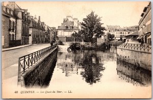 QUIMPER - Les Quais du Steur France Canal Street View Buildings Postcard