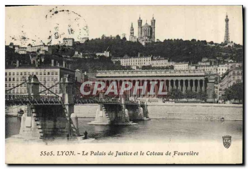 Postcard Old Lyon Courthouse and the Coteau de Fourviere