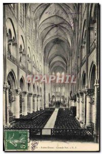 Old Postcard Notre Dame Paris Grande Nef