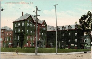 Paterson NJ General Hospital c1909 Postcard G62 *as is