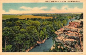 Texas Waco Cameron Park Lover's Leap Rock Curteich