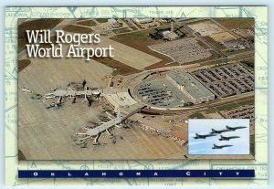 Oklahoma City, OK ~ WILL ROGERS WORLD AIRPORT ~ Aerial View  4x6 Postcard