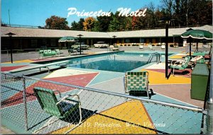 Postcard Swimming Pool at Princeton Motel in Princeton, West Virginia