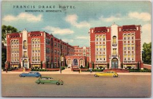 Francis Drake Hotel Minneapolis Minnesota MN Front Building Street View Postcard