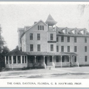 c1920s Daytona, FL The Oaks Inn Hotel Advertising PC Prices GB Hayward Fla. A195