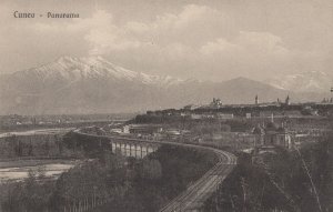 Cuneo Italy Panorama Antique Italian Postcard