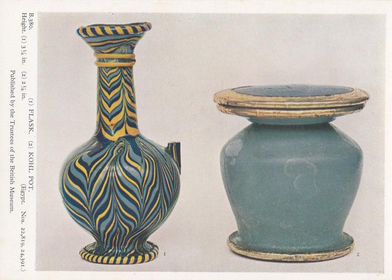 Kohl Pot Greek Flask Egyptian Antique London Museum Postcard