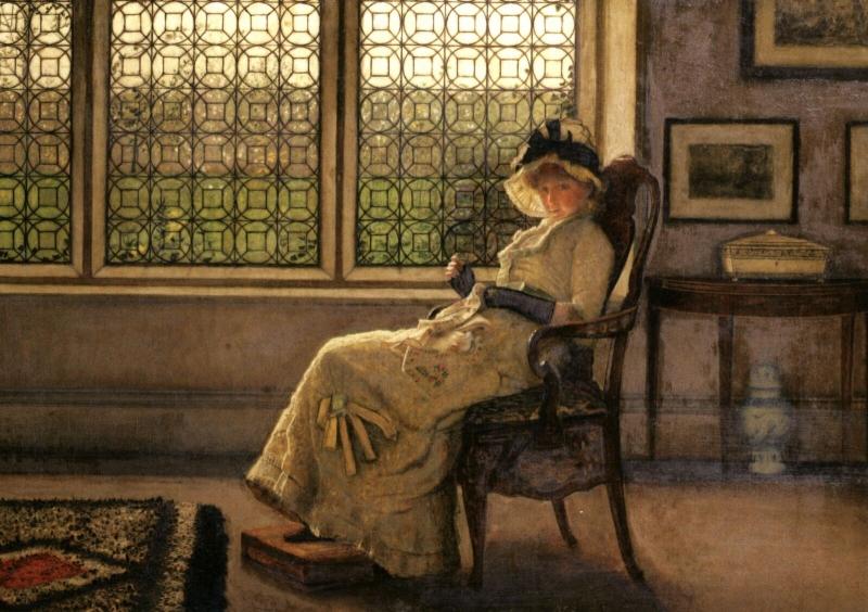 LADY in Chair embroiders Interior by Grimshaw New Unposted Postcard